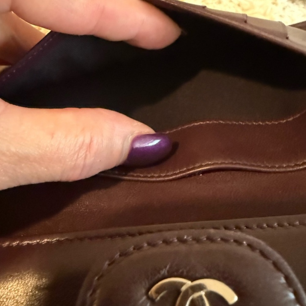 CHANEL Plum Purple Diamond Stitch Burgundy Flap Wallet - Vintage FULL INCLUSION - Picture 12 of 13